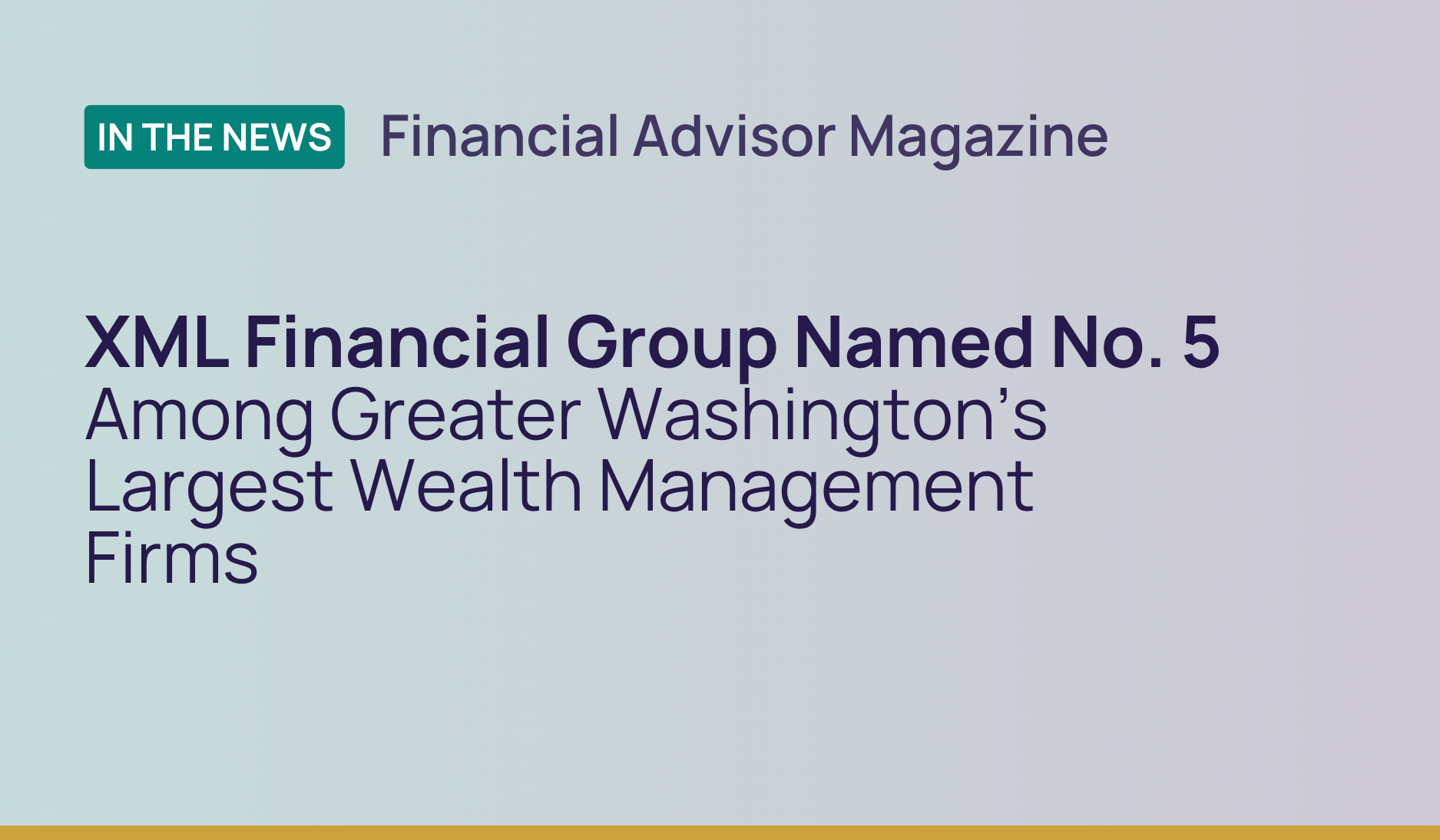 xml named to top wealth management list