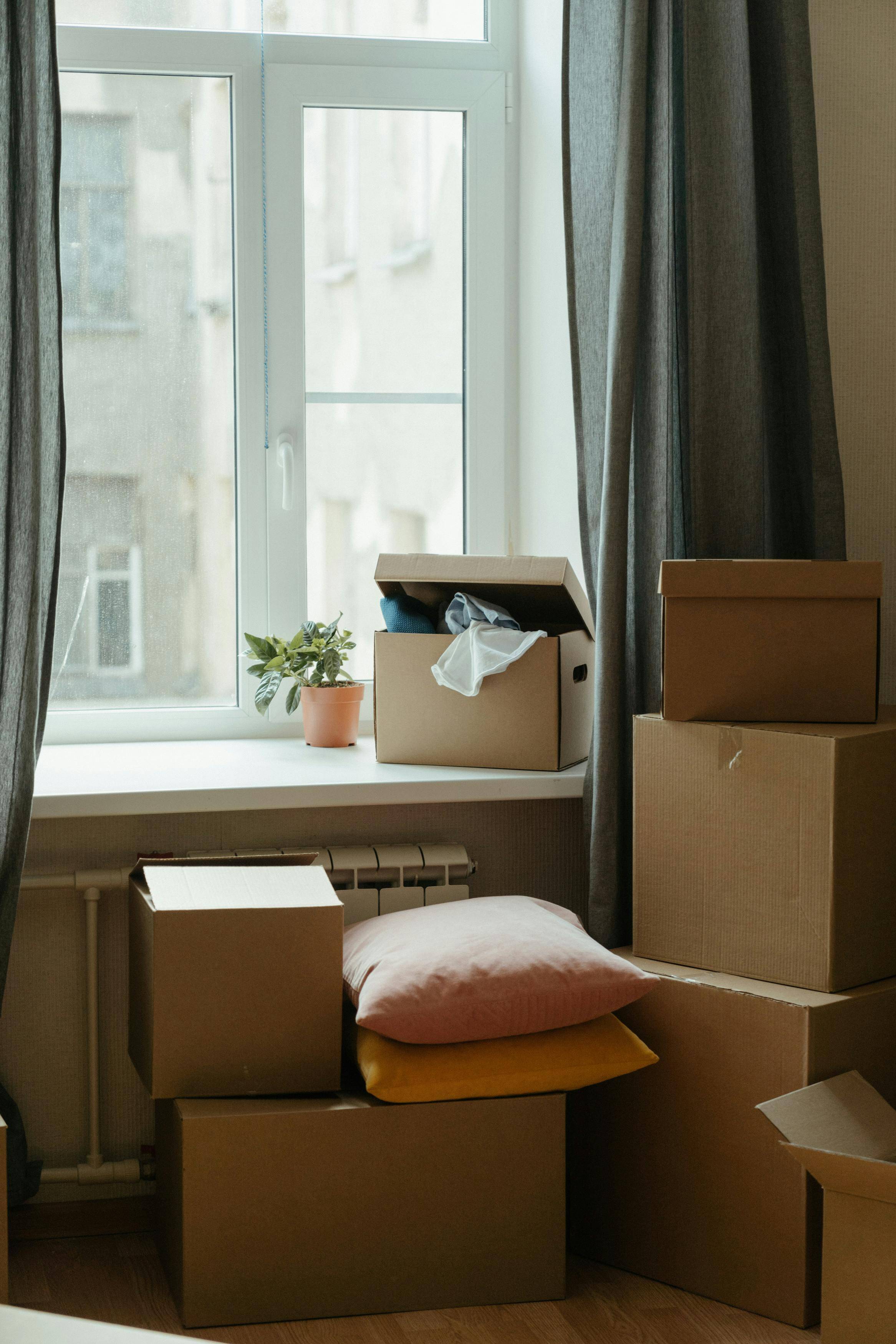 Moving boxes and downsizing