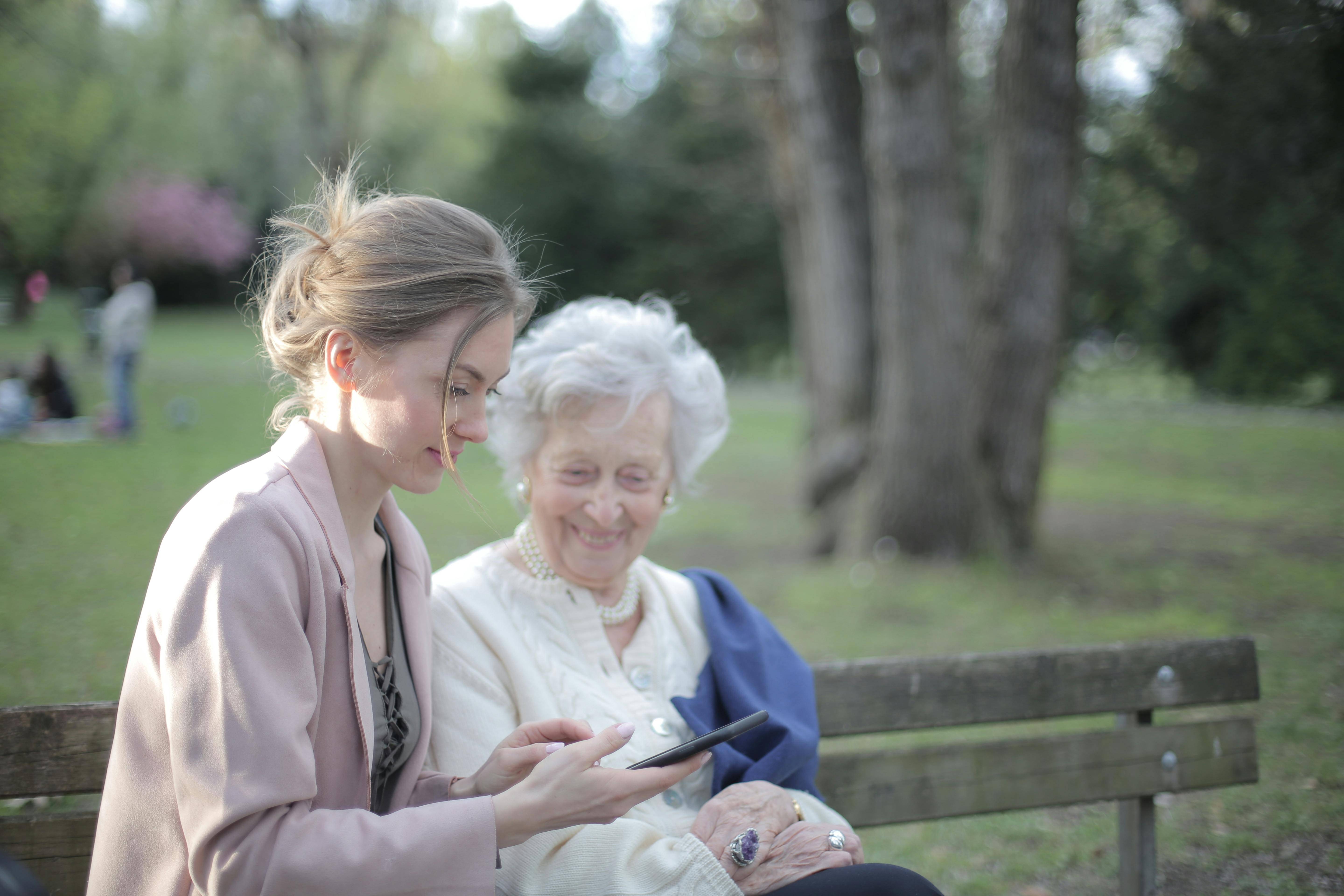 Woman speaking to mother about fraud